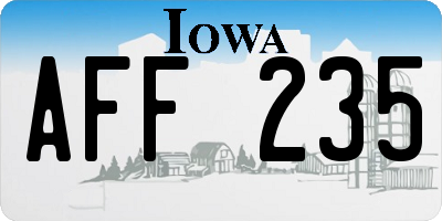 IA license plate AFF235