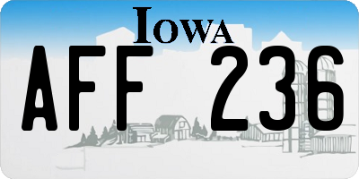 IA license plate AFF236