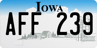 IA license plate AFF239