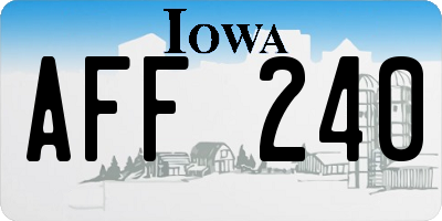 IA license plate AFF240