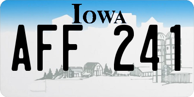 IA license plate AFF241