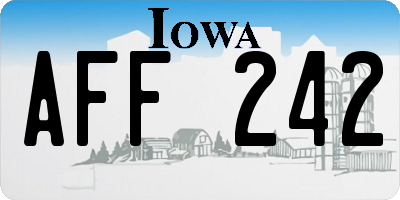 IA license plate AFF242