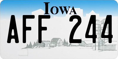 IA license plate AFF244