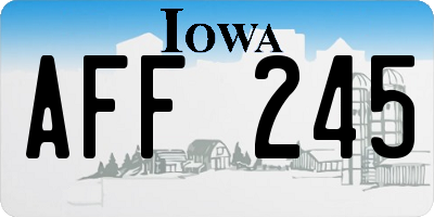 IA license plate AFF245