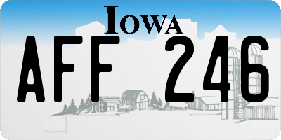 IA license plate AFF246
