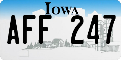 IA license plate AFF247