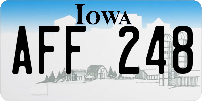 IA license plate AFF248