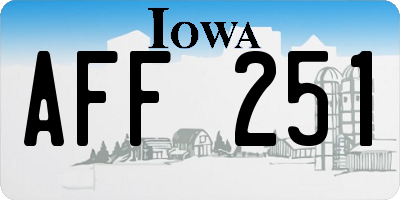 IA license plate AFF251