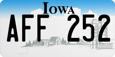 IA license plate AFF252