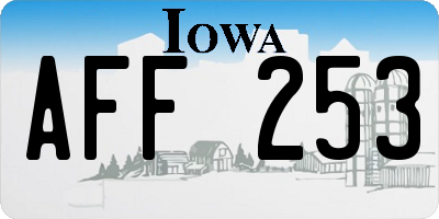 IA license plate AFF253
