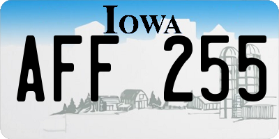 IA license plate AFF255