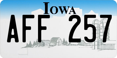 IA license plate AFF257