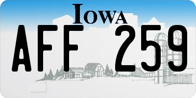 IA license plate AFF259