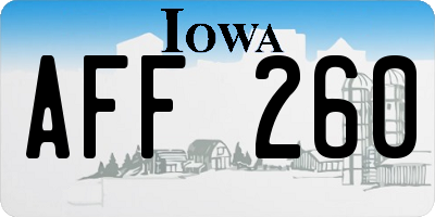 IA license plate AFF260