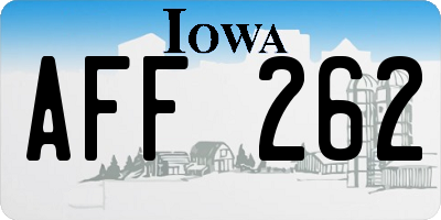 IA license plate AFF262
