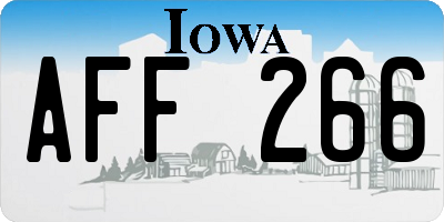 IA license plate AFF266