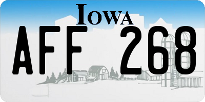 IA license plate AFF268