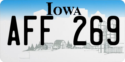 IA license plate AFF269
