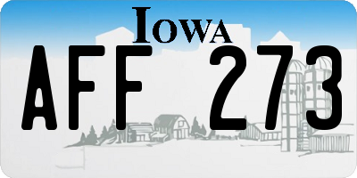 IA license plate AFF273