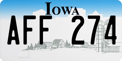 IA license plate AFF274