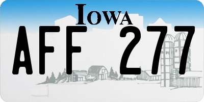 IA license plate AFF277