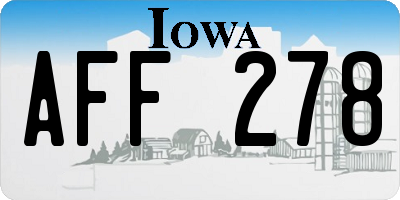 IA license plate AFF278