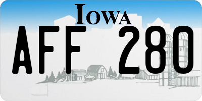 IA license plate AFF280