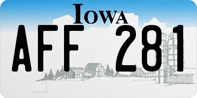 IA license plate AFF281