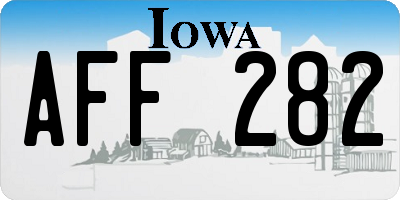 IA license plate AFF282