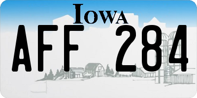 IA license plate AFF284