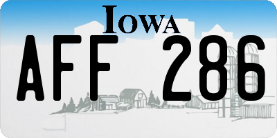 IA license plate AFF286