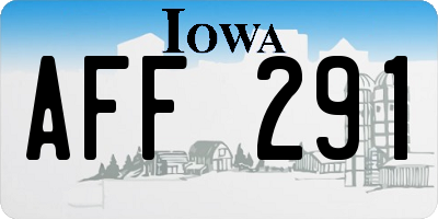 IA license plate AFF291