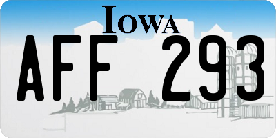 IA license plate AFF293
