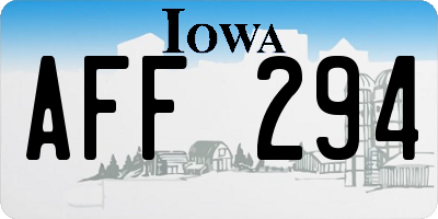 IA license plate AFF294