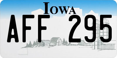 IA license plate AFF295