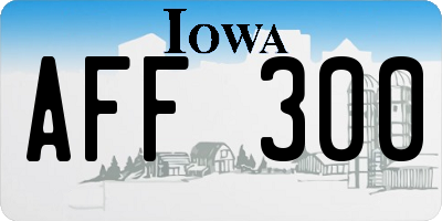 IA license plate AFF300