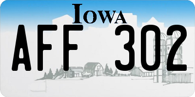 IA license plate AFF302