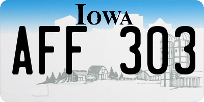 IA license plate AFF303