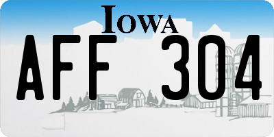 IA license plate AFF304