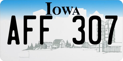 IA license plate AFF307