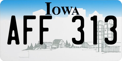 IA license plate AFF313