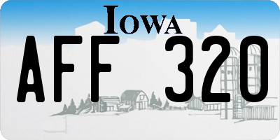 IA license plate AFF320