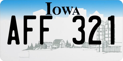 IA license plate AFF321