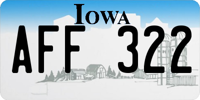 IA license plate AFF322