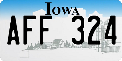 IA license plate AFF324