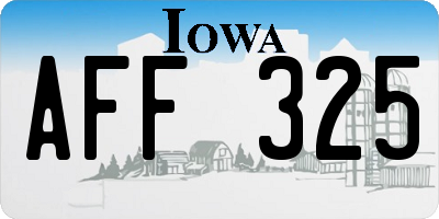 IA license plate AFF325