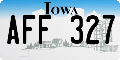 IA license plate AFF327