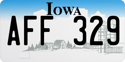IA license plate AFF329