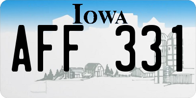IA license plate AFF331