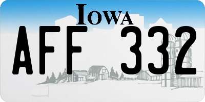 IA license plate AFF332
